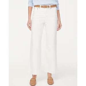 NEW J. Crew Factory Wide-Leg Crop Jean in All-Day Stretch Eggshell White, 29
